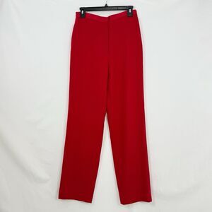 Red Dress Pants Lined Women’s Size S Approx Zip Side Classic Straight Leg